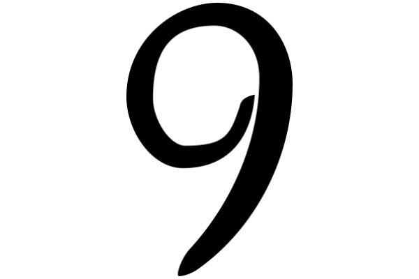 Stylized Black Number Nine