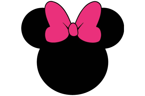 Stylized Pink and Black Minnie Mouse Ear Logo