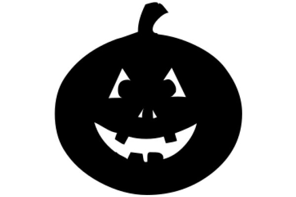 A Silhouette of a Halloween Pumpkin with a Smile