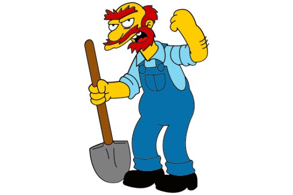 The Angry Cartoon Man with a Shovel