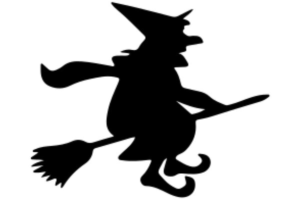 Silhouette of a Wizard on a Broomstick