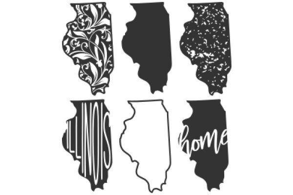 A Collection of State Silhouettes with the Word 'Home'