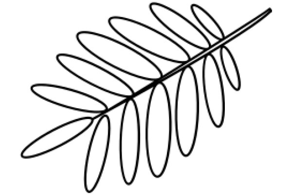 Simplistic Line Drawing of a Leaf