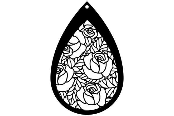 A Rose-Patterned Tear Drop Decoration