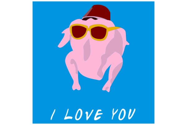 A Pink Pig with Sunglasses and a Hat, Expressing Love