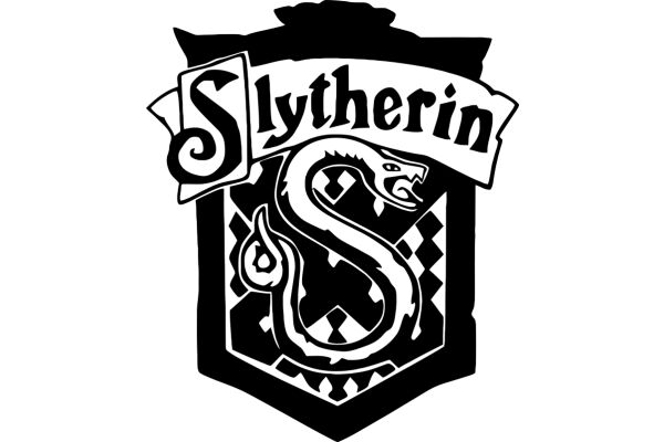 Stylized Logo for 'Slytherin' with a Serpentine Design Element