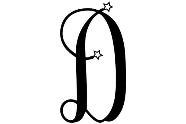 Stylized Letter 'D' with Star Accents