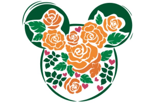 Vibrant Floral Design with Mickey Mouse Ears