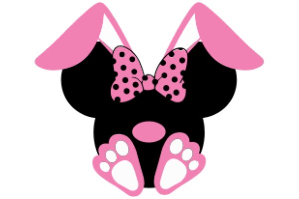 A Playful Pink and Black Minnie Mouse Logo