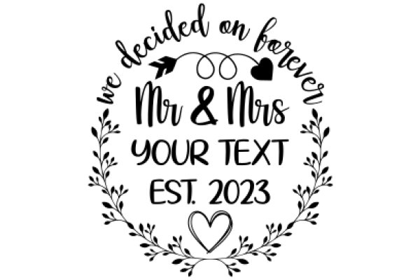 A Charming Announcement: Mr. & Mrs. Your Text Est. 2023