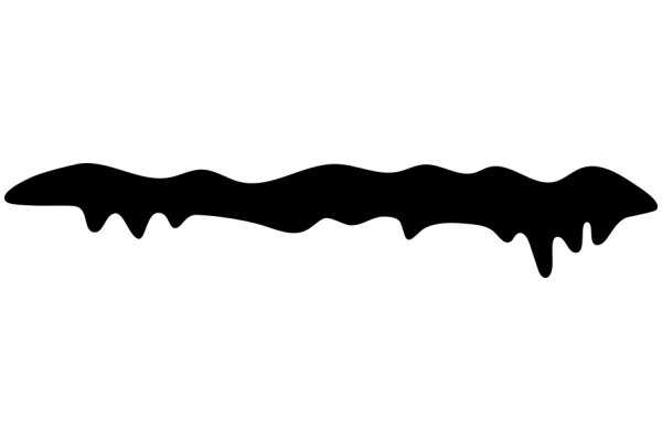 Stylized Abstract Art: A Black Silhouette of a Wavy Form