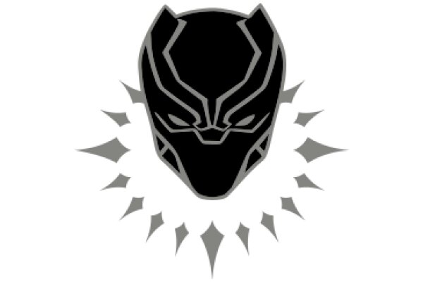 Stylized Black Panther Mask with Grey Accents