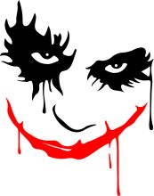 The Joker's Smile: A Black and White Illustration with a Touch of Red