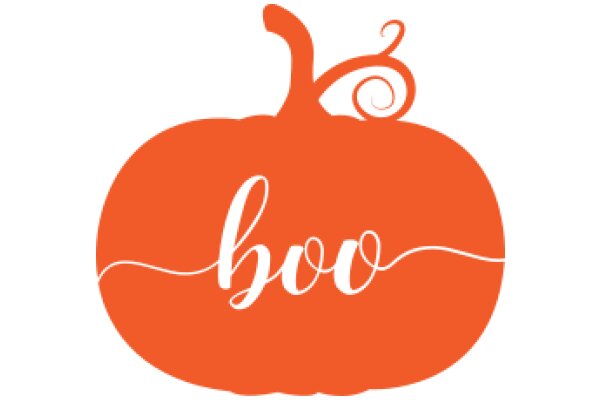 Vintage-Inspired Orange Pumpkin Logo with Curly Stem