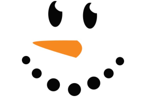 Smiling Emoji with Orange Nose and Black Dots for Eyes and Mouth