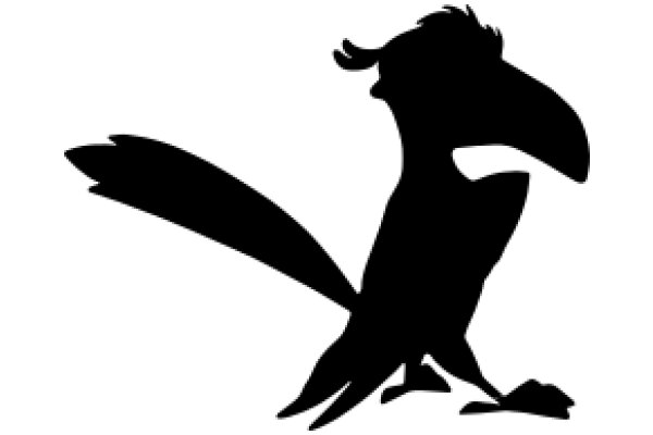 Stylized Silhouette of a Bird with a Human-like Face