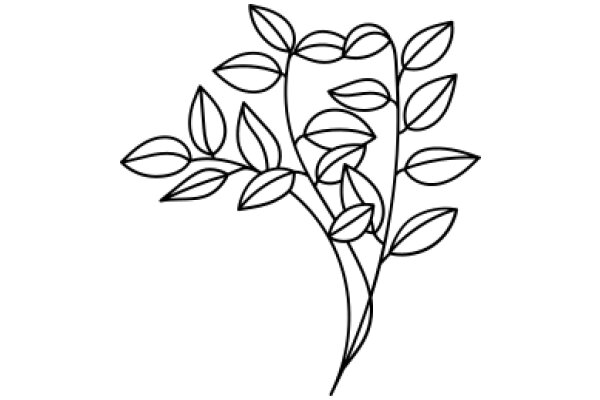 Simplistic Line Drawing of a Plant