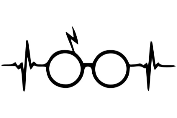 Elegant Logo of a Heartbeat and a Pair of Eyeglasses