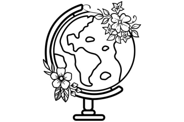 AGlobe with Flowers and a Chair, Symbolizing Travel and Nature