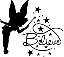 Believe in Your Dreams: A Silhouette of a Fairy and a Starry Sky