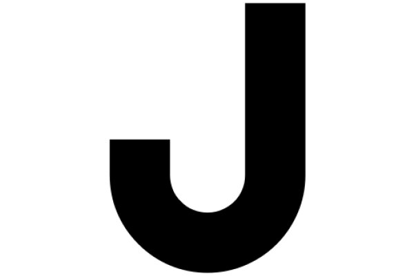 Simplicity in Design: A Black Letter 'J' on a White Background