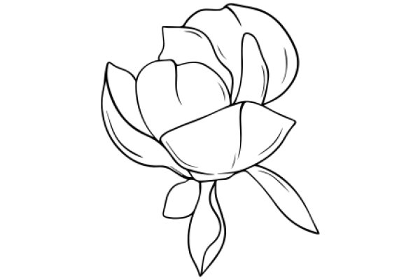 A Simple Line Drawing of a Flower