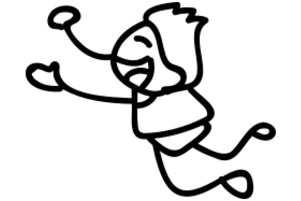 A Playful Sketch of a Cartoon Character in Motion