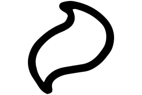 Stylized Black Curve on White Background