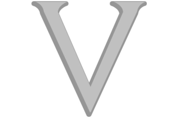 Simplistic Gray Letter 'V' on a White Background