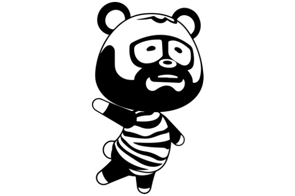 Stylish Zebra Bear Cartoon Character