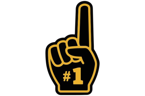 A Digital Thumb-Up Emoji with a Number One