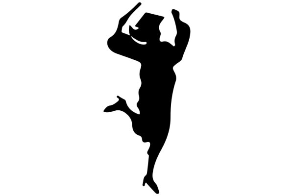 Silhouette of a Graduate Celebrating