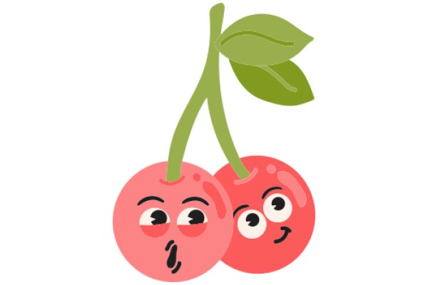 A Playful Pair: A Cherry and a Leaf