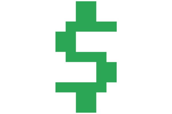 Digital Art: A Pixelated Dollar Sign