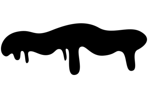 Stylized Black Silhouette of a Dripping Liquid