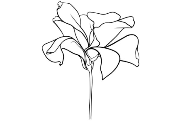 Simplistic Line Drawing of a Flower