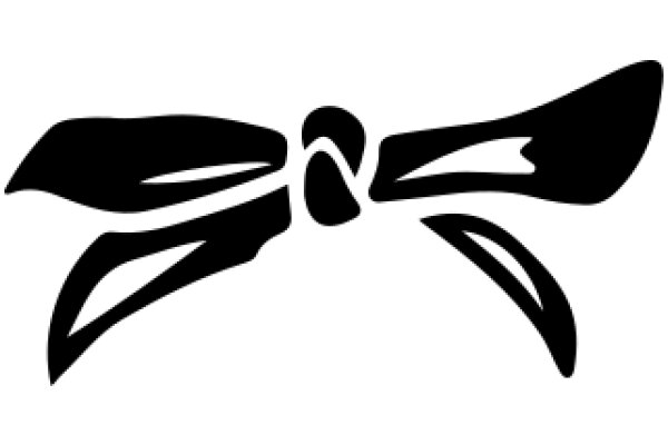 Stylized Black Bow on White Background