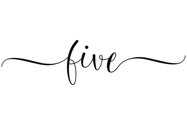 Stylized Text Artwork: The Word 'FIVE' in a Curved, Handwritten Font