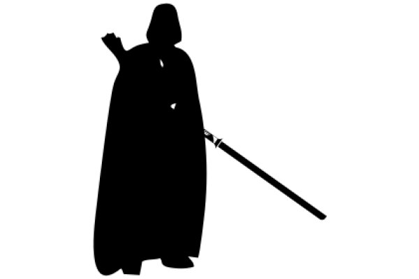 Silhouette of a Jedi Knight with a Lightsaber