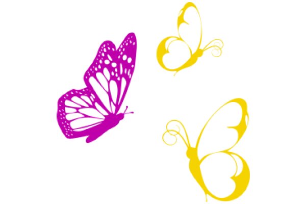 Vivid Butterfly Silhouettes in Purple and Yellow