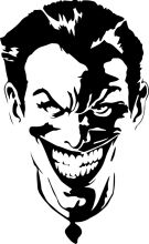 The Joker's Smile: A Black and White Portrayal