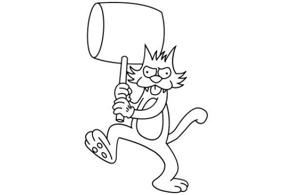 Whimsical Adventures: The Curious Cat and the Giant Hammer