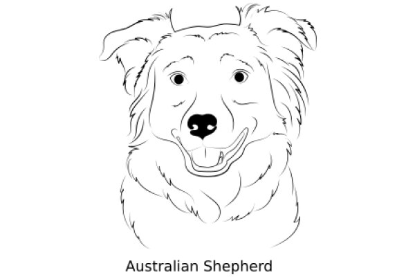 A Illustration of an Australian Shepherd Dog