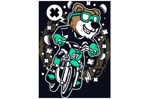 Stylish Bear on a Motorcycle: A Playful and Creative Illustration