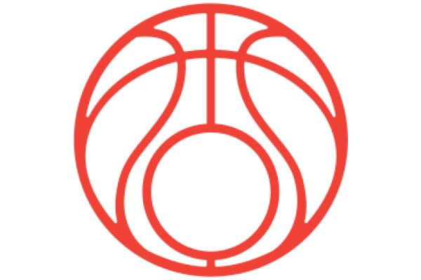 Vibrant Red Basketball Logo