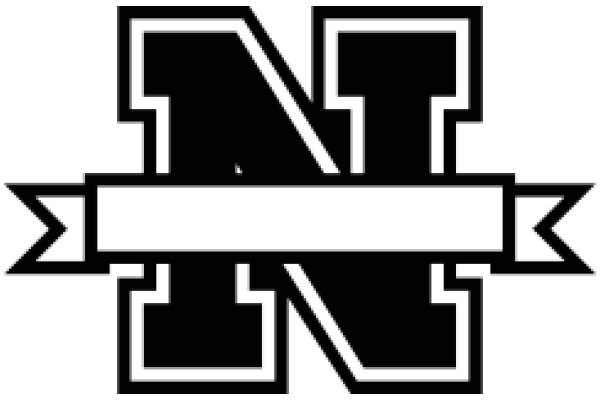 Stylized Logo of the Letter 'N' with a Banner and a Stripe