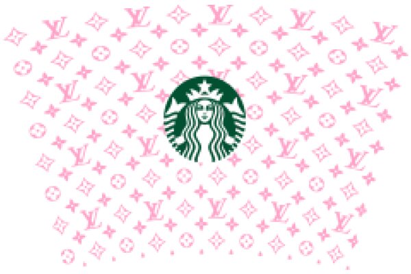 Starbucks Logo Surrounded by Pink and White Design