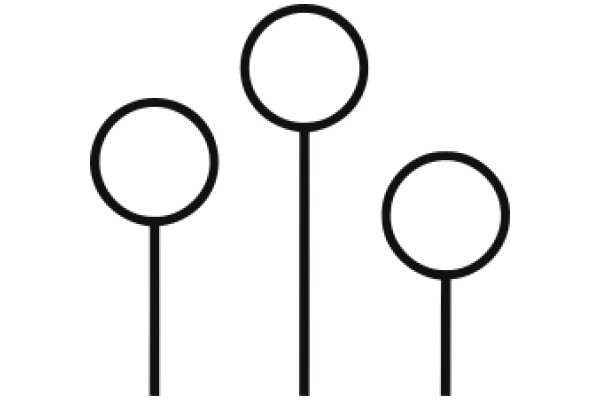 Simplistic Line Art of Three Circles and Three Sticks