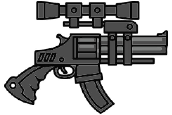 A Stylized Illustration of a Gun with Attachments