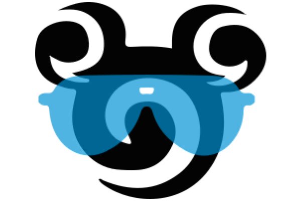 Stylized Logo of a Character with a Blue Mask and Black Horns